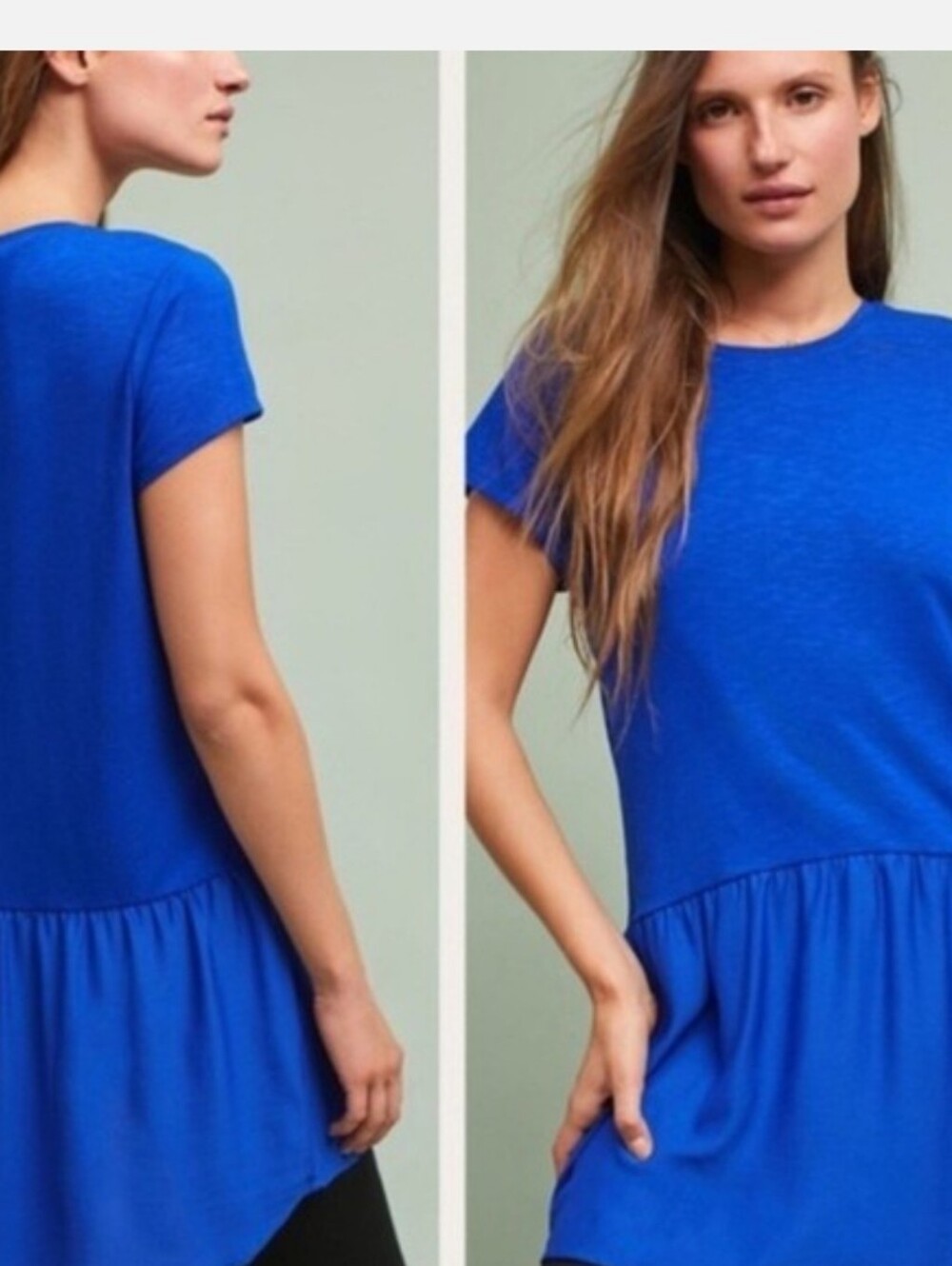 #282. Anthropologie Dolan Left Coast Rotal Blue High-low Tunic Dress